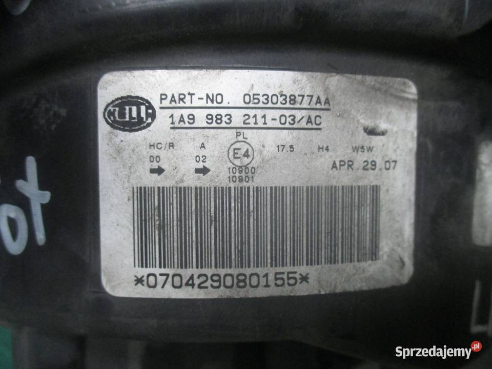 JEEP PATRIOT 08r halogen lewy przód 1A9983211