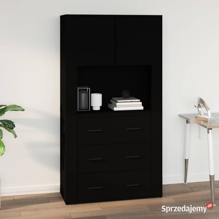 Szafka ścienna czarna 80x33x80 materiał