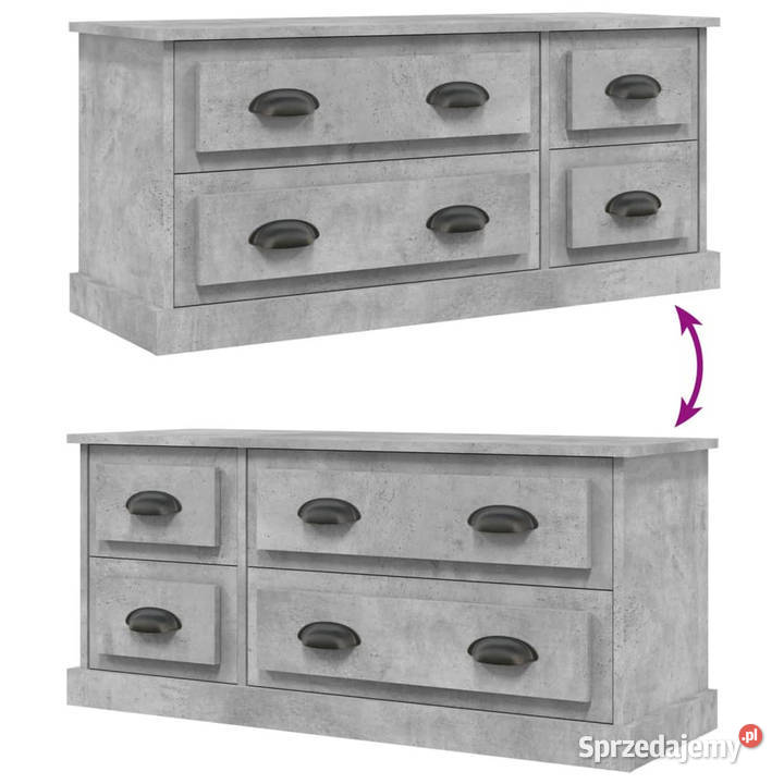 Szafka pod TV szarość betonu 100x355x45 WM816452 mazowieckie Warszawa sprzedam