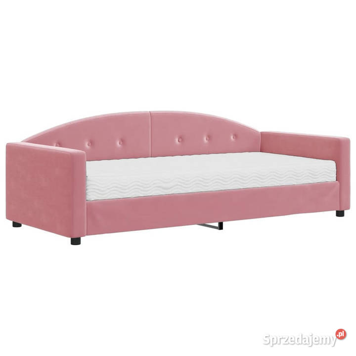 Sofa z materacem do spania różowa aksamit 90x200 Warszawa