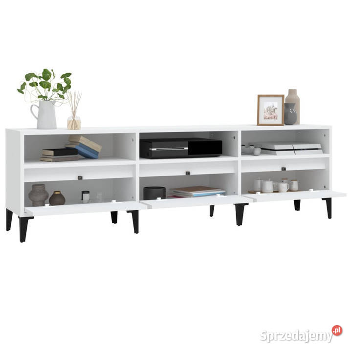Szafka pod TV biała 150x30x445 materiał RTV Warszawa