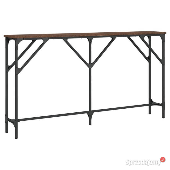 Stolik konsolowy brązowy dąb 140x23x75 WM837776