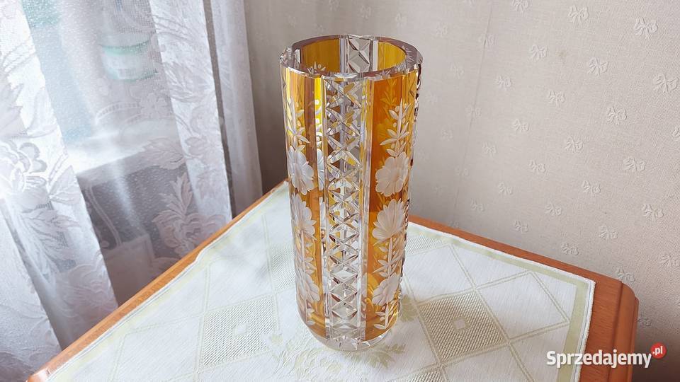 Kryształowy wazon artdeco Huta Julia 1962 Katowice