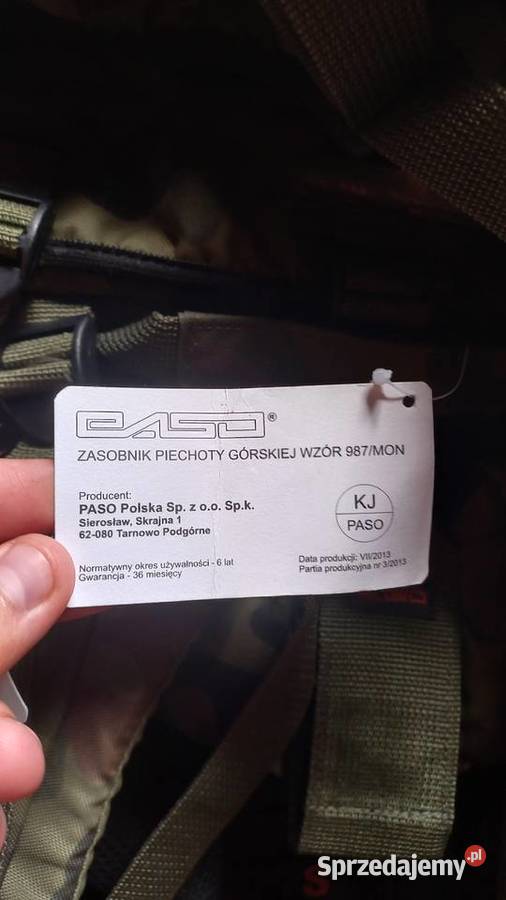 Plecak Wojskowy Zasobnik piechoty górskiej wzór sprzedam