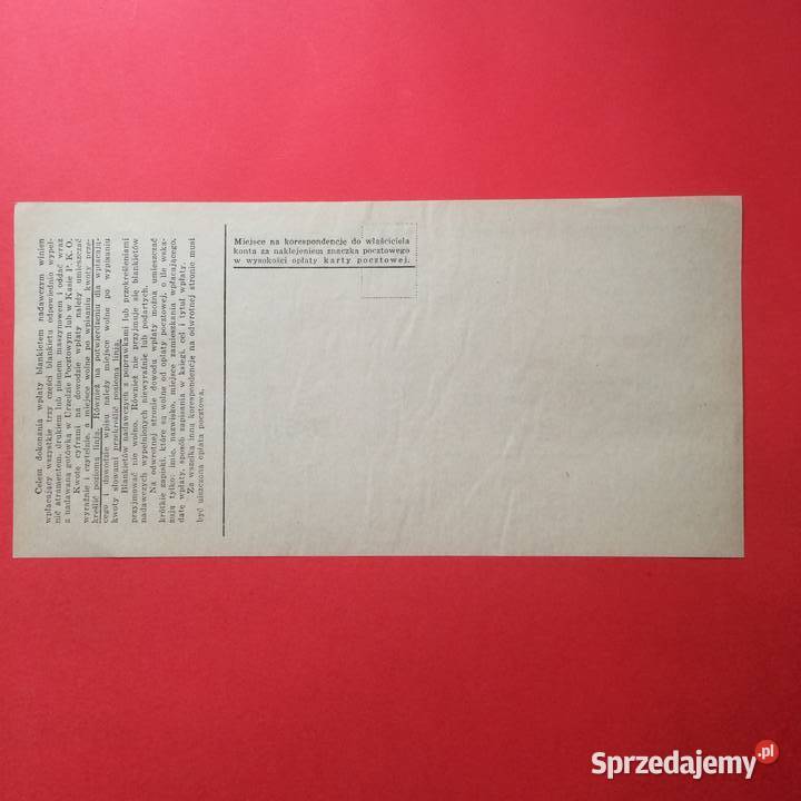 1962 Pocztowy Blankiet Dowodu Wpłaty Warszawa Antykwariat Szczecin