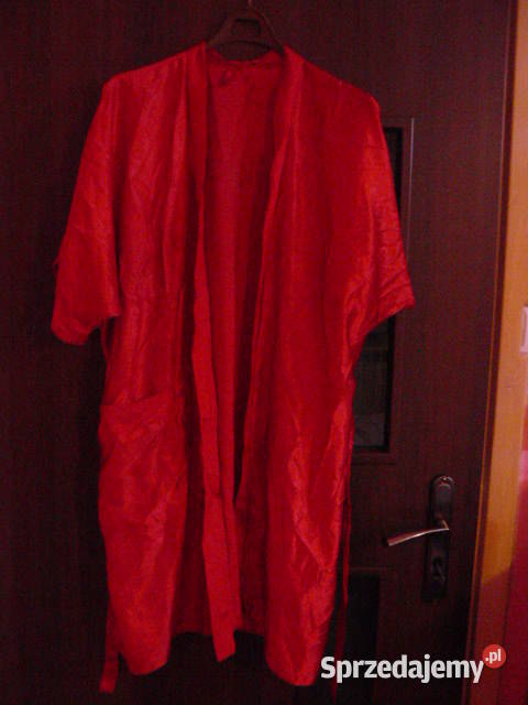 Damski satynowyczerwony szlafrok
