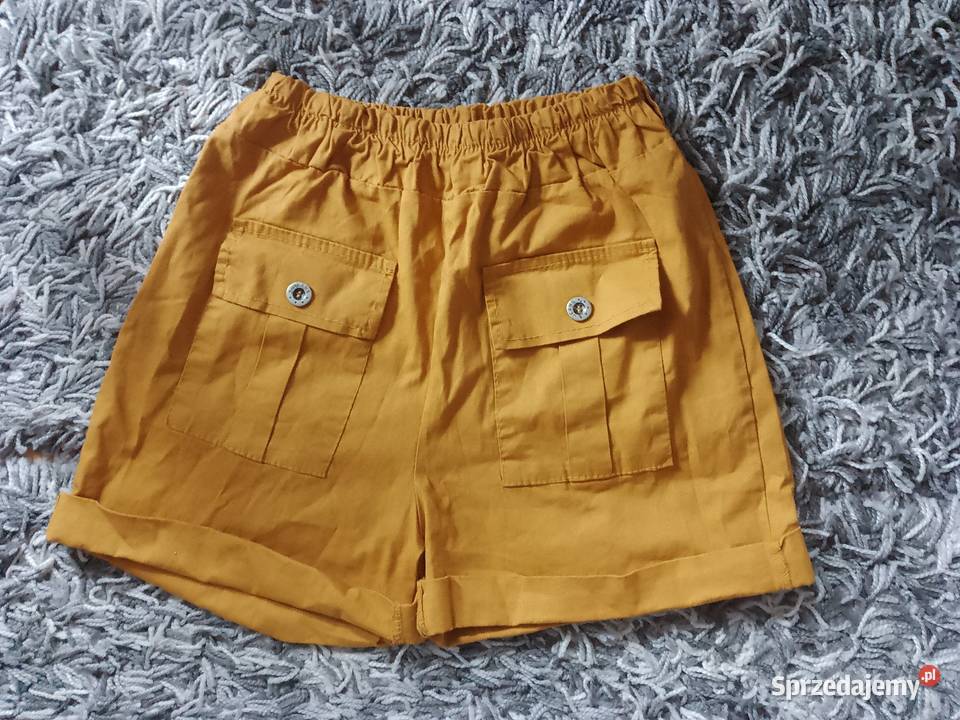 Spodenki szorty damskie musztardowe Krótkie Chrzanów