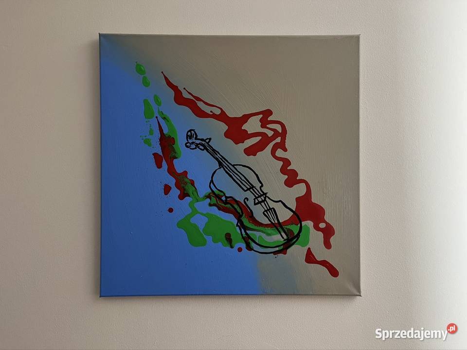 Obraz na płótnie autorski akryl skrzypce Dekoracje i ozdoby Łomża