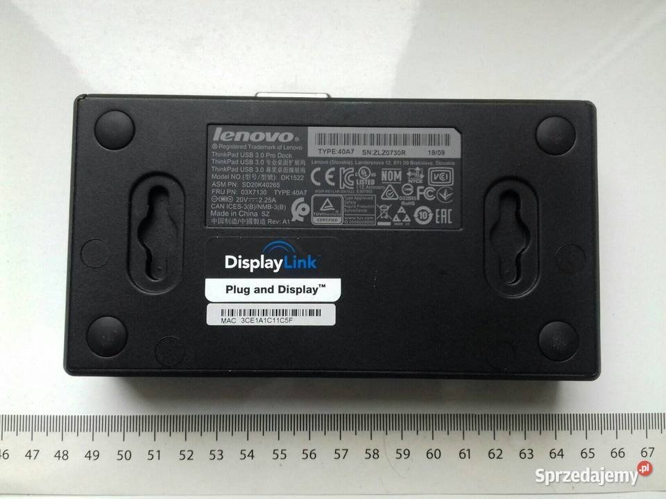 Lenovo ThinkPad USB 30 Pro Dock 40A7 DisplayLink Pozostałe Bydgoszcz