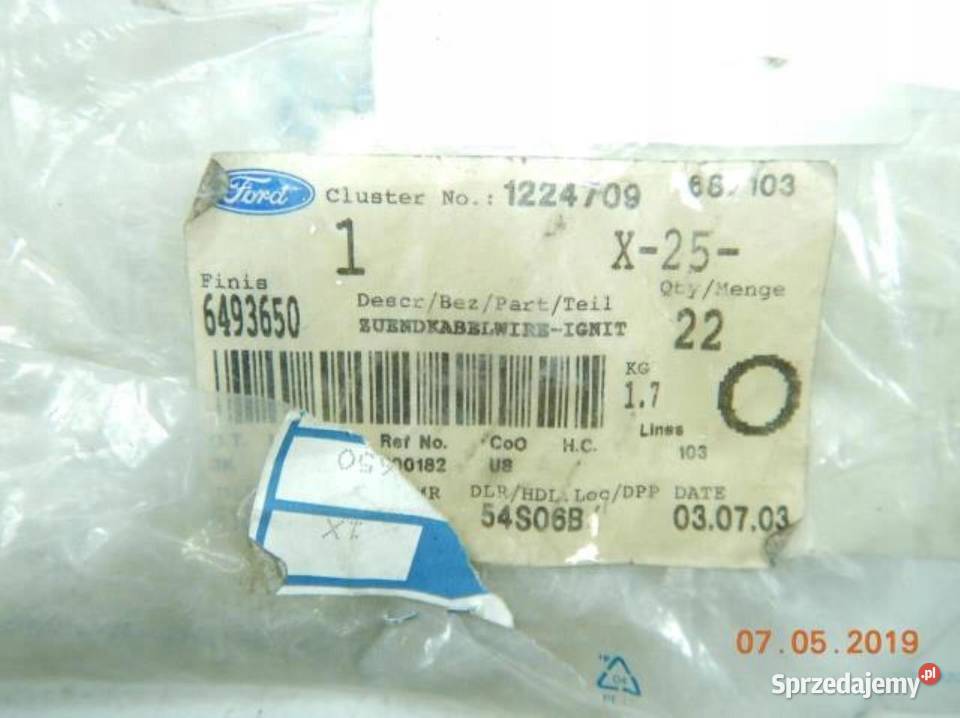 PRZEWÓD ZAPŁONOWY FORD ESCORT ORION FIESTA osobowe Przewody układu wspomagania sprzedam