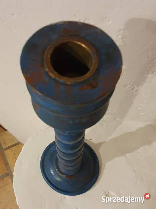 ŚWIECZNIK drewniany prowansalski niebieski odcienie błękitu Lublin