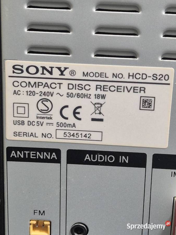 wieża Sony HCDs20 Poddębice sprzedam
