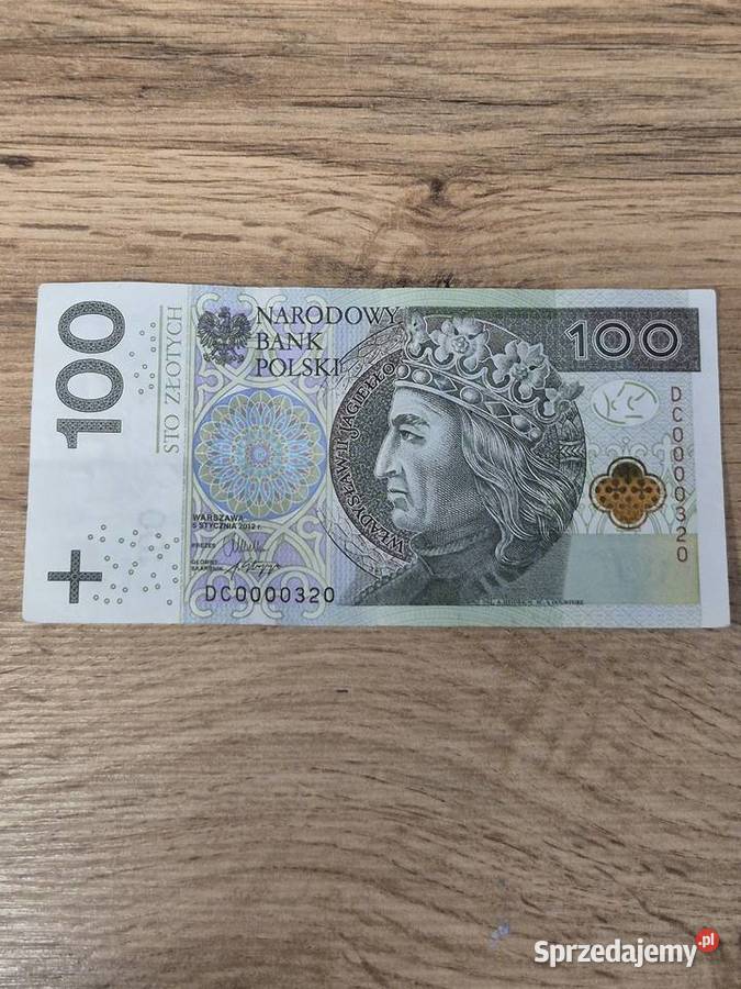 Banknot 100 niski numer Pozostałe kujawsko-pomorskie Kruszyn Krajeński