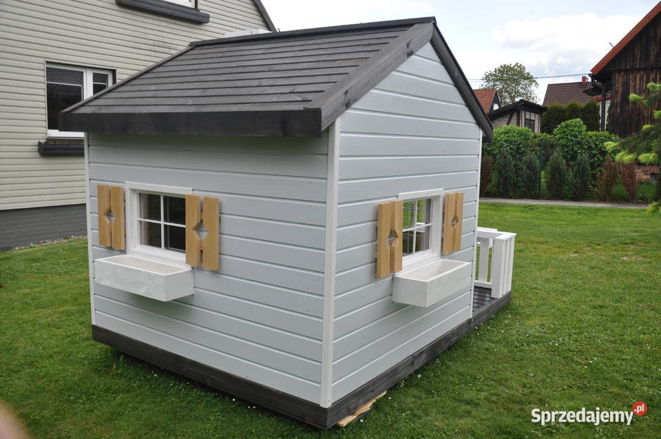Oryginalny ładny solidny domek ogrodowy dzieci z