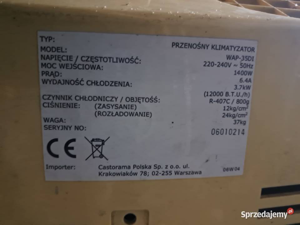 Klimatyzator przenośny BodnerMann Grodzisk Mazowiecki sprzedam