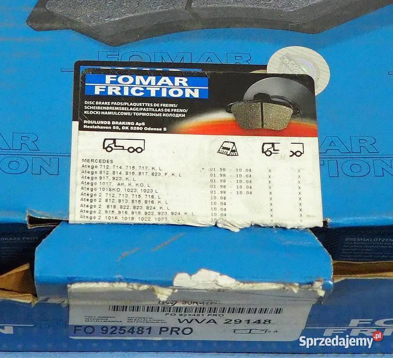 Klocki hamulcowe WVA 29148 kujawsko-pomorskie Włocławek