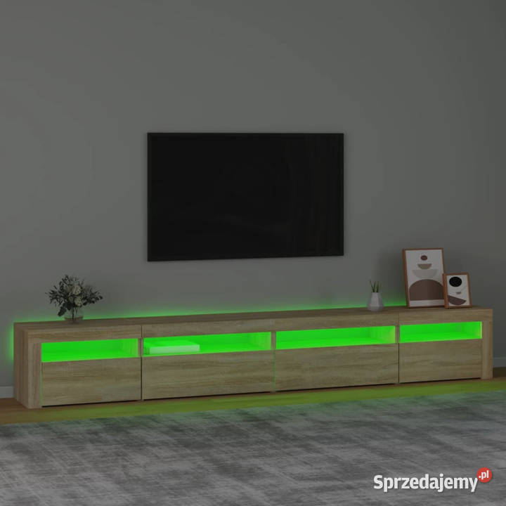 Szafka pod TV z oświetleniem LED dąb sonoma Warszawa