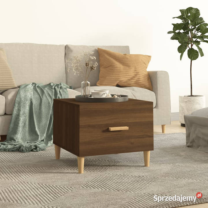 Stolik kawowy brązowy dąb 50x50x40 WM817535 Warszawa