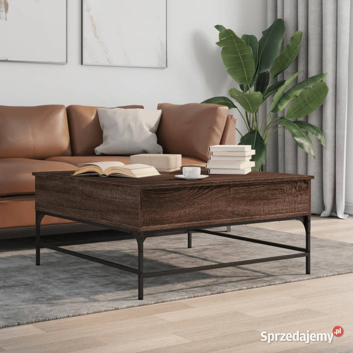 Stolik kawowy brązowy dąb 95x95x45 WM3217068 Warszawa
