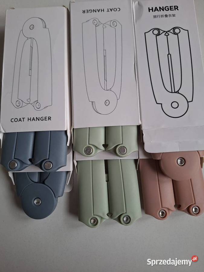 Wieszaki składane na ubrania do walizki samolotu wielkopolskie Kalisz