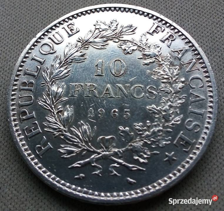 FRANCJA10 FRANKÓW1965 r SREBRO 0900 HERKULES mazowieckie Legionowo sprzedam