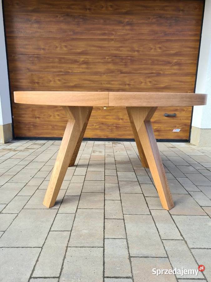 stół okrągły dębowy 140 4 wkładki DOSTĘPNY RĘKI 75cm Krosno sprzedam