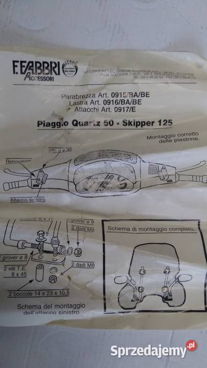 STELAŻ UCHWYT MOCOWANIE SZYBY FABBRI PIAGGIO podlaskie Bielsk Podlaski
