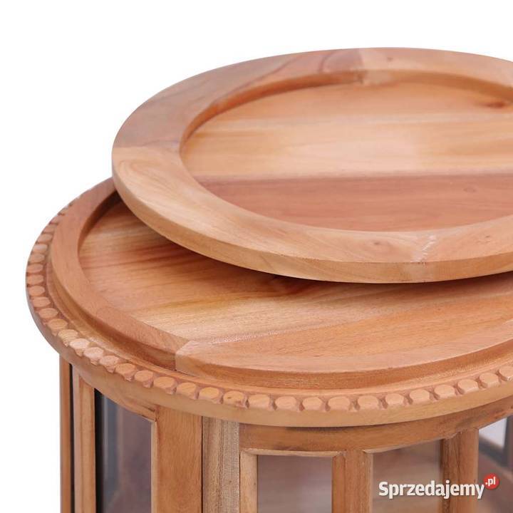 vidaXL Witryna naturalna lite drewno mahoniowe