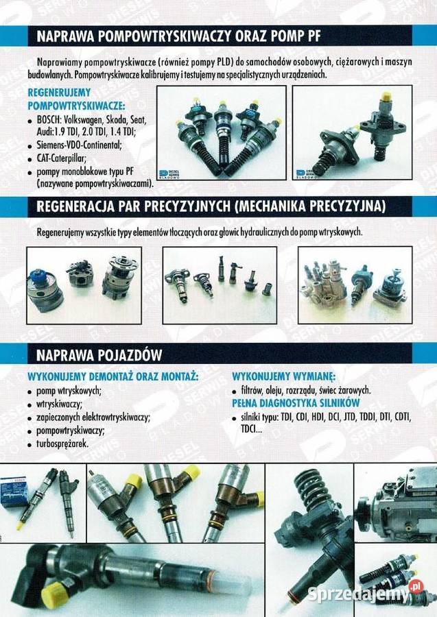 REGENERACJA DIAGNOSTYKA POMPA WTRYSKOWA DENSO osobowe kujawsko-pomorskie Bladowo