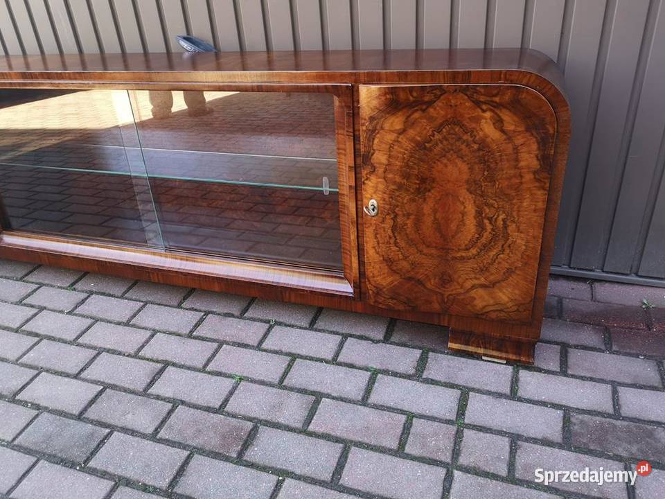 Komoda RTV Niska ARTDECO Orzech Unikat 200 Stara Meble Swarzędz