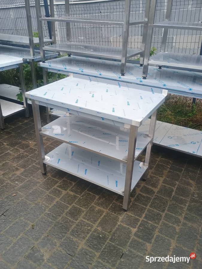 Stół Gastronomiczny 100x60 z 2 półkami Piekielnik