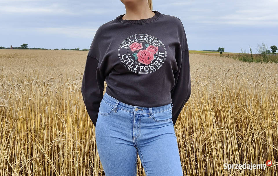 Czarna bluza Hollister XS 34 S 36 sprana Szczecin