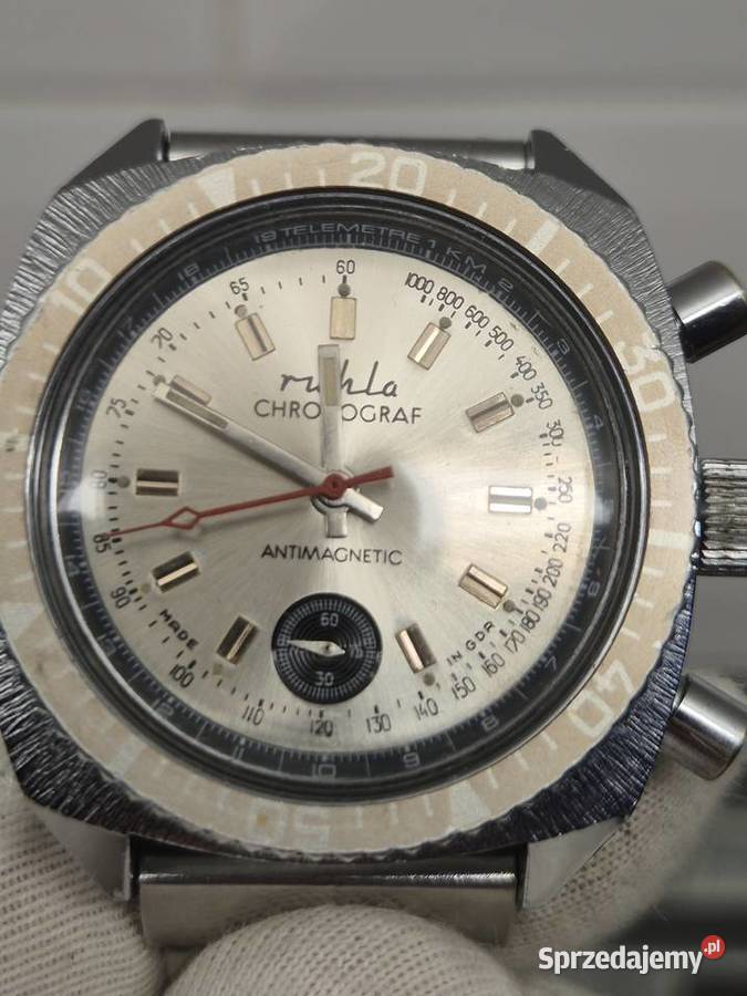 Zabytkowy zegarek Ruhla chronograf z NRD Zegarki Chorzów