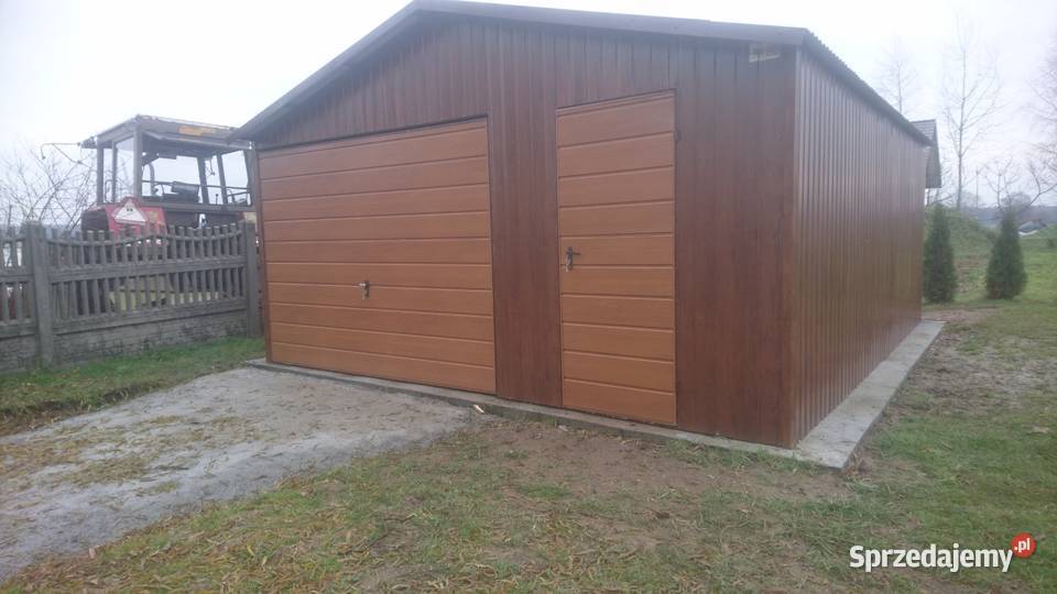 CIEMNY DĄB ORZECH Garaż Blaszany Drewnopodobny Międzychód