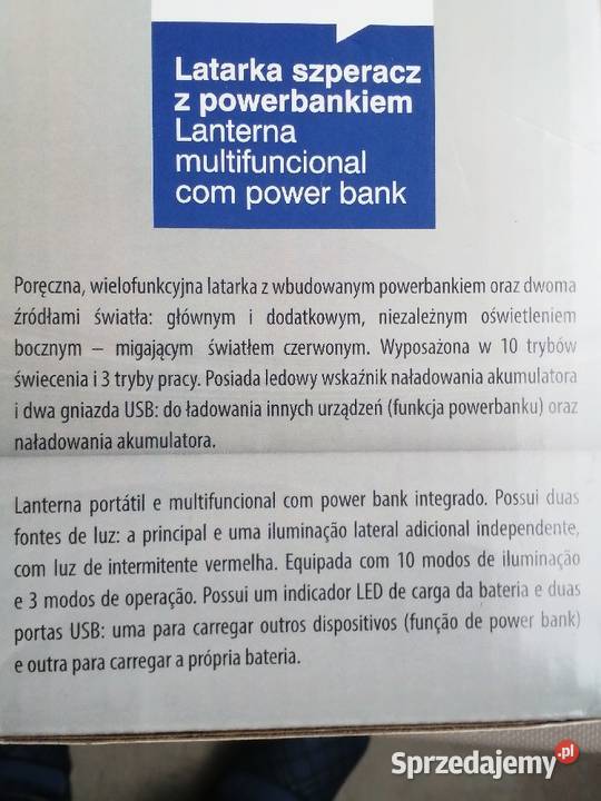 Latarka Szperacz z powerbankiem Nowa nieużywana Latarki i oświetlenie