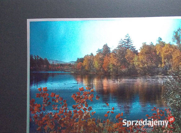 laserowy obrazek A4 retro plakat z pejzażem warmińsko-mazurskie