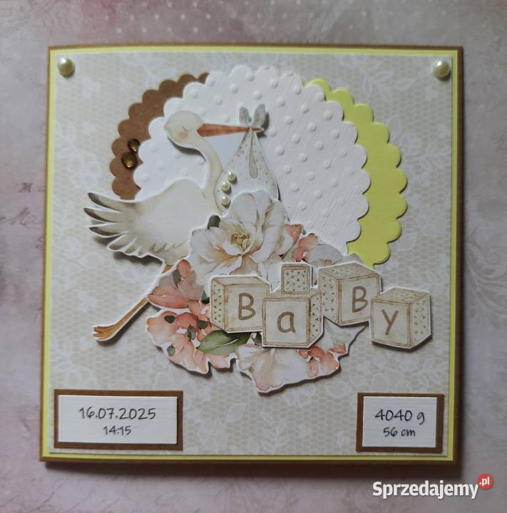 Kartka personalizowana na Chrzest narodziny Ryki