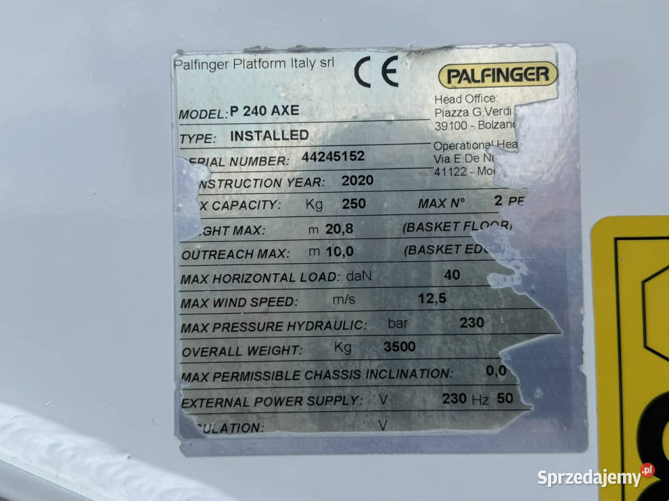 Nissan Cabstar Podnośnik Koszowy 24m Palfinger elektryczne szyby Widełki