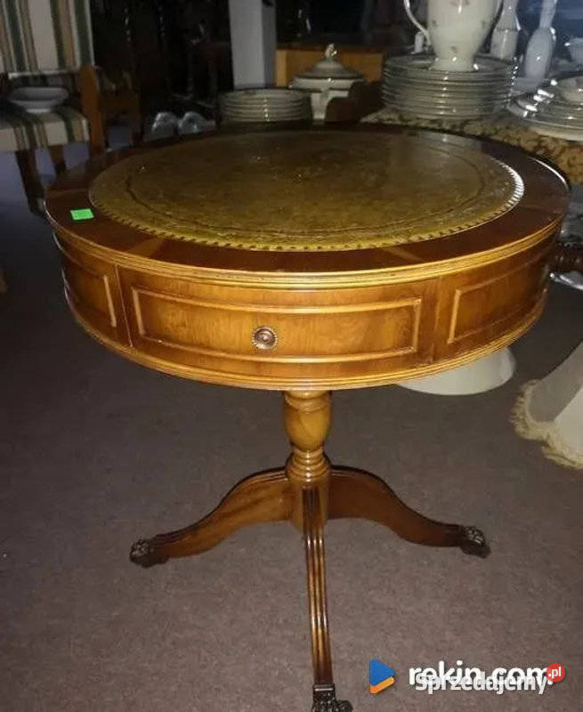 Wspaniały stolik Niciak Z skórką na blacie Gdańsk