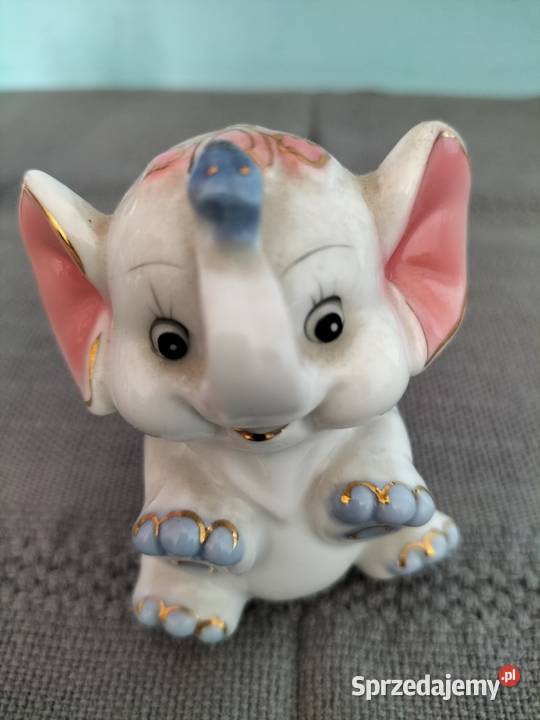 SŁONIK SZCZEŚCIA różowy obiekt Vintage