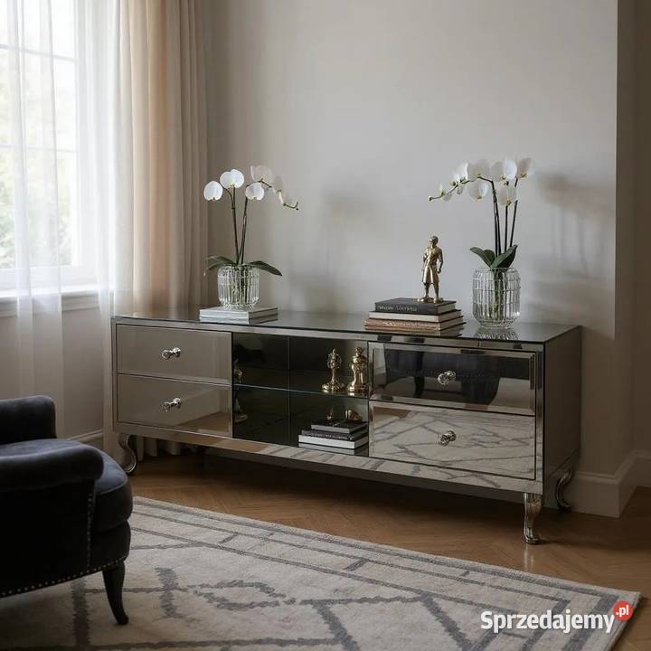 Komoda RTV salon lustrzana glamour OKAZJA Kępno sprzedam