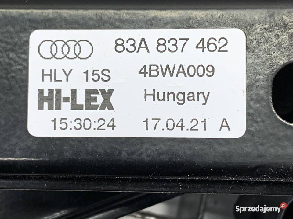 PODNOŚNIK SZYBY PRAWY PRZÓD AUDI Q3 II osobowe