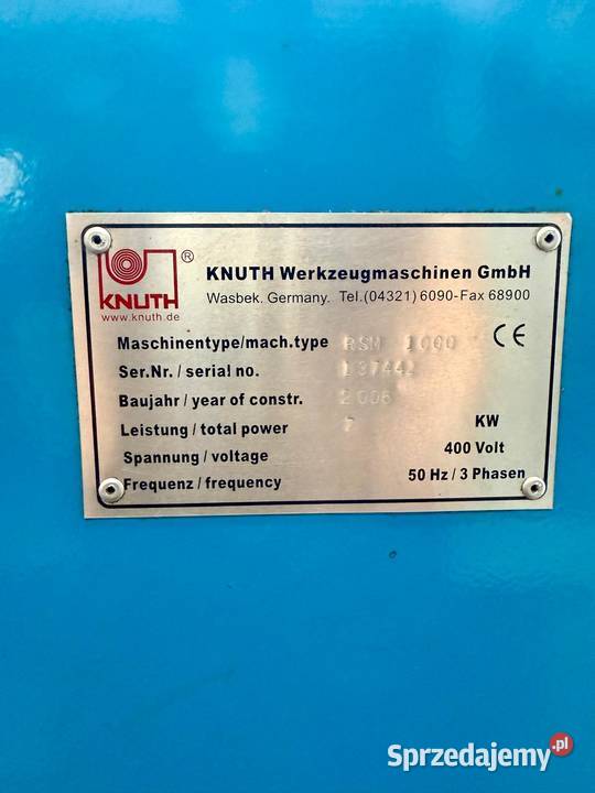 SZLIFIERKA DO WAŁKÓW I OTWORÓW KNUTH RSM 1000 Trzebunia