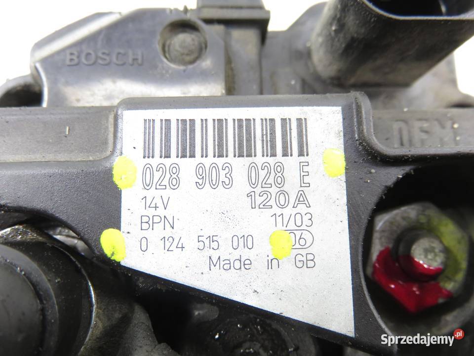 ALTERNATOR AUDI A3 8L 19 TDI 028903028E Układ elektryczny silnika