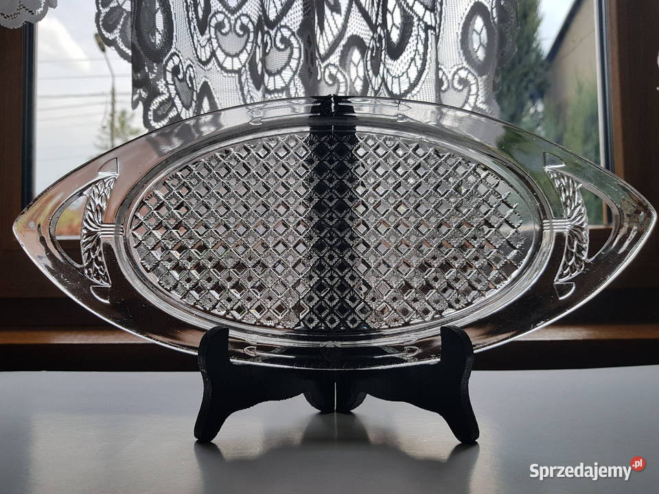 Szklana secesyjna taca Tacka szkło secesja Dąbrowa Górnicza sprzedam