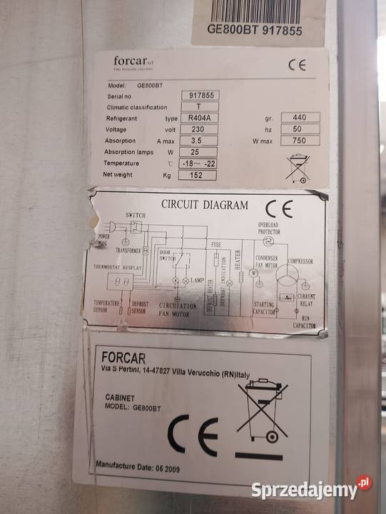 Szafa mroźnicza cukiernicza Forcar GE800BT Wrocław