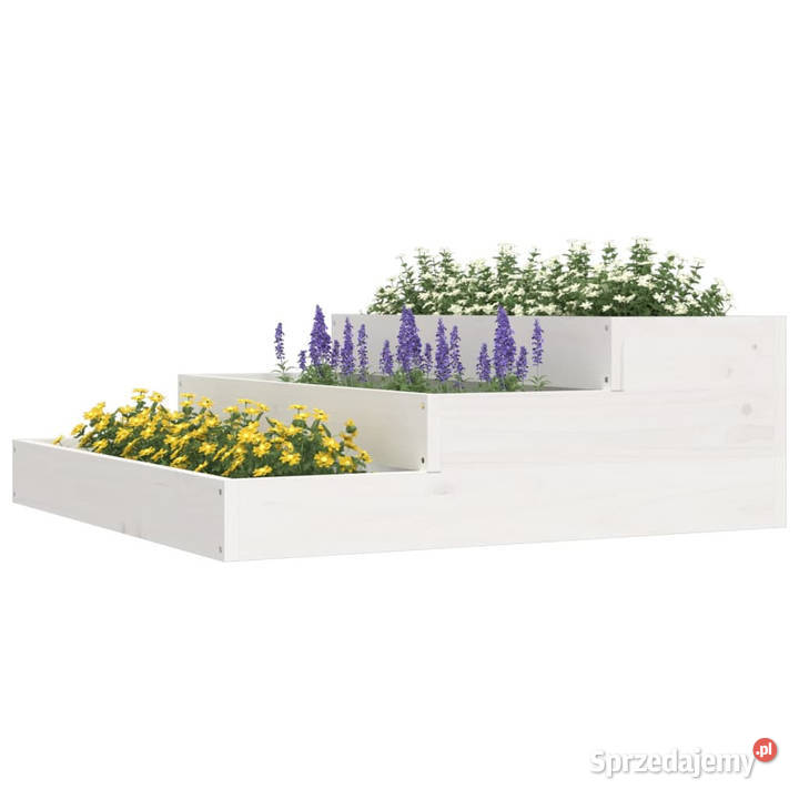 Donica biała 78x78x27 lite drewno sosnowe Donice