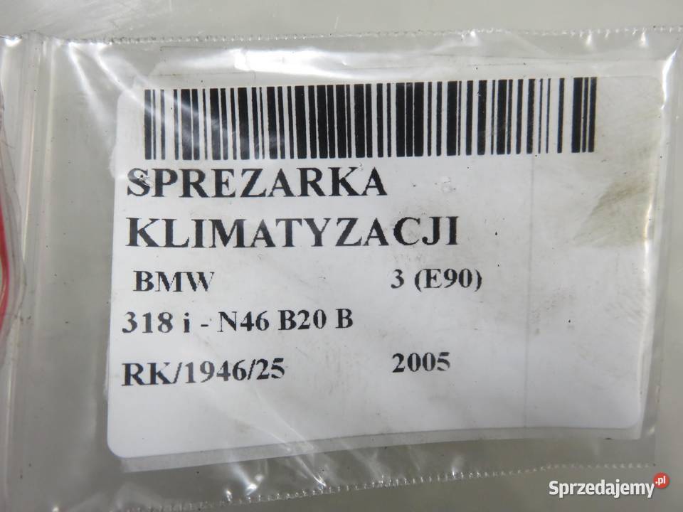 KOMPRESOR KLIMATYZACJI BMW 3 E90 318 i 6915380 Kompresory klimatyzacji małopolskie