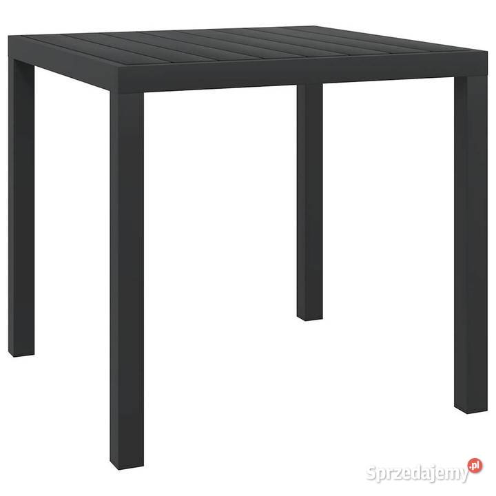 vidaXL Stół ogrodowy czarny 80x80x74 aluminium i Warszawa