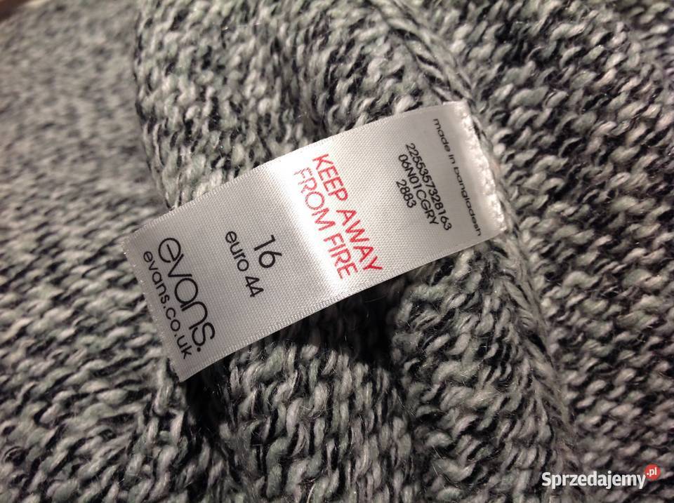 Kardigan Długi Sweter Damski Evans r L Frędzle Nowa Sól